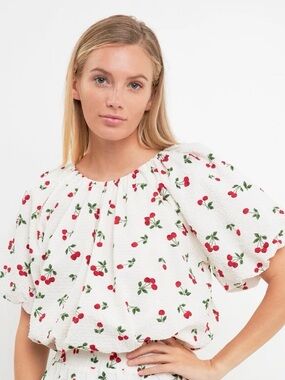 English Factory cherry print top